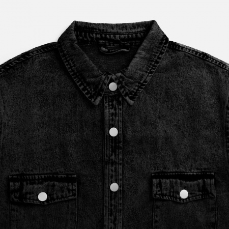 Куртка джинсовая O3, черная, размер 3XL/4XL