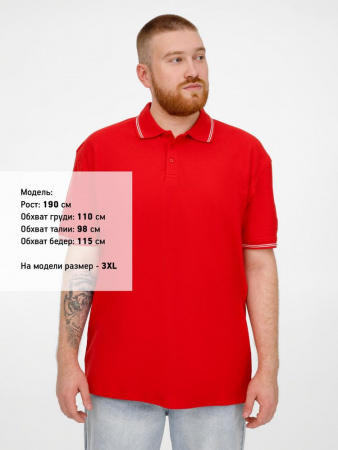 Рубашка поло Virma Stripes, красная, размер XL