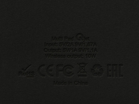 многофункциональный коврик для мыши «multi pad» с беспроводной зарядкой и lcd экраном, 10 вт