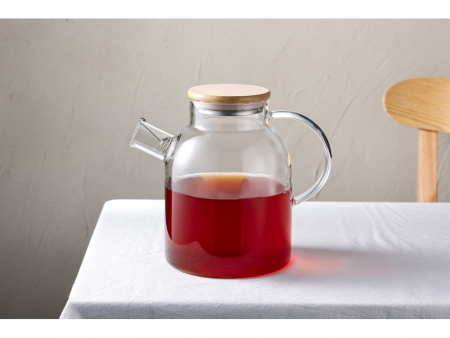 стеклянный чайник с бамбуковой крышкой «sencha m»