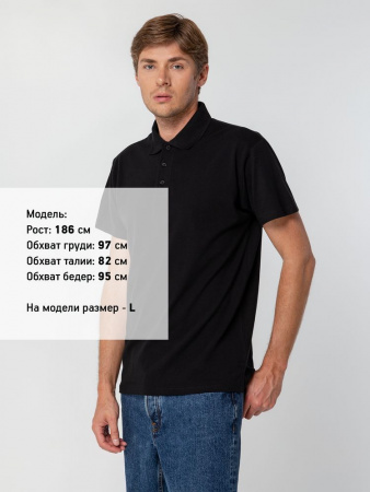 Рубашка поло мужская Spring 210 черная, размер 4XL