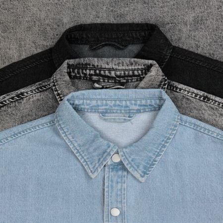 Куртка джинсовая O3, черная, размер 3XL/4XL