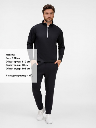 Свитшот на молнии из бифлекса Morfiss, черный, размер XS/S