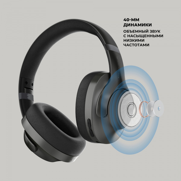 беспроводные накладные наушники stereo ultra anc, bt 5.4, anc/enc, 500мач