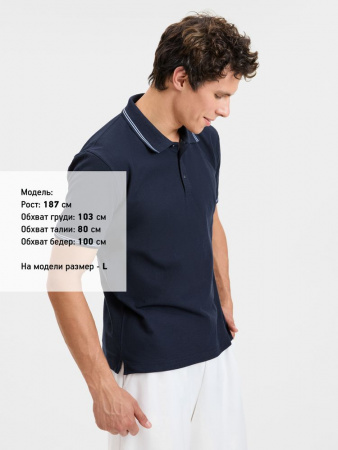Рубашка поло Virma Stripes, темно-синяя, размер S
