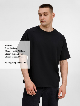 Футболка оверсайз унисекс Avenu, черная, размер M/L