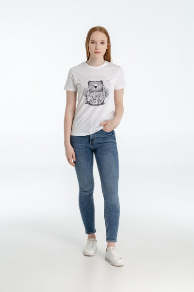 Футболка женская Bear, белая, размер S